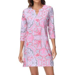 Women’s 3/4 Sleeve Dress with Pockets UPF 50+ Casual Sun Dress Breathable